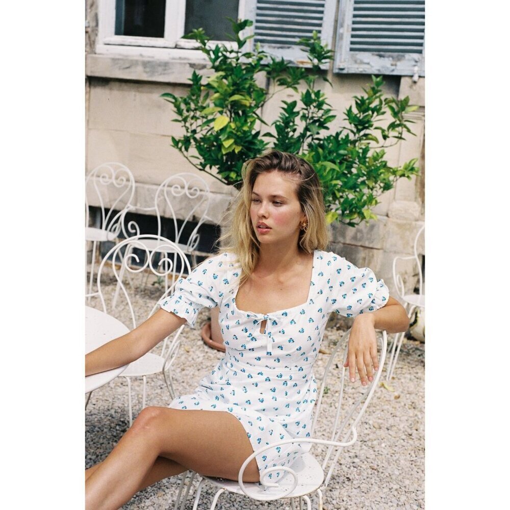💕WITH JEAN💕 Juliette Dress ~ Ditsy Daisys Bleu XS